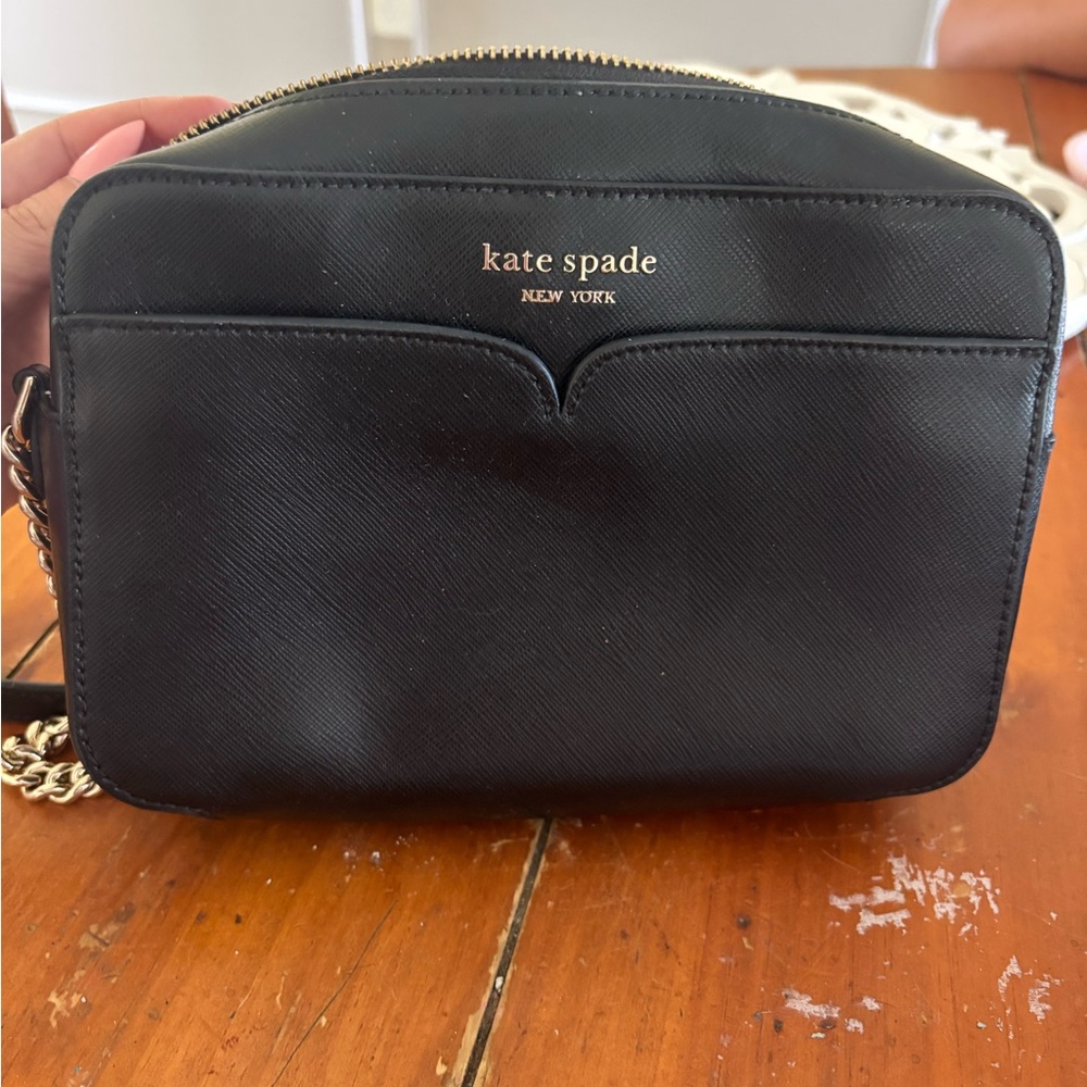 Kate Spade Black Crossbody Bag with Gold Accents